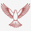 Free Dovetailed Symbol Art A graphic representation of a dove, a symbol often associated with religious and peaceful themes.