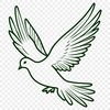 Beautiful Bird Symbolism Vector Graphic A white dove perched on a branch, symbolizing peace and tranquility.