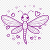 Colorful Insect Clip Art Illustration A colorful dragonfly with love hearts in its wings and body, designed as vector art.
