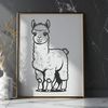 Free Alpaca Vector Graphic Design Vector illustration of a South American camelid animal, an alpaca, in a simple design.