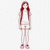 Little Girl Digital Illustration A digital illustration of a young girl in various poses.