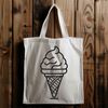 Waffle Cone Delight SVG Design Vector graphic of a single serving of dessert ice cream in a classic waffle cone.