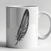Intricate Feather Outline Vector A detailed illustration of a single feather with intricate design, suitable for vector art and cutting machine projects.