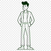 Man Silhouette in Outline Form An illustration of a male figure in a simple design.