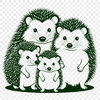 Spiny Mammal Vector Graphic A small, spiny mammal from the family Erinaceidae, depicted in vector format.