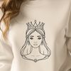 Royal Female Character Vector Graphic A female character in royal attire, suitable for graphic design projects.