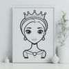 Illustrated princess character design in vector format for creative projects.