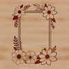 A decorative floral frame vector design suitable for various digital and laser cutting applications.