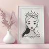 Lovely Girl SVG Cut File A princess illustration created in vector format.