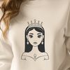 Close-up portrait of a young female princess in a fantasy setting, depicted as a vector illustration.