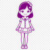 Colorful Vector Artwork A vector illustration of a young girl with various design elements and graphics.