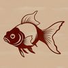 Free SVG Fish Clip Art Design A simple illustration of a goldfish in a swimming posture.