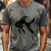Vector Graphics Fish Design A digital representation of a goldfish, suitable for vector graphics and cutting machines.