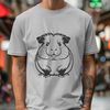 Cute Guinea Pig Outline Illustration A cute illustration of a Guinea Pig in a simple outline style, suitable for cut-out or stencil use.