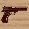 Beautiful Vector Pistol Design A high-resolution digital illustration of a handgun in vector format, suitable for printing or cutting with a laser cutter.