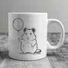Adorable Hamster Balloon Holder A cute illustration of a hamster holding a balloon.