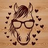 Horse in Spectacles Vector illustration of a horse wearing glasses, created with precision and attention to detail.