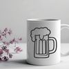 Refreshing Summer Drink Illustration A glass containing a cold beer, perfect for hot summer days.