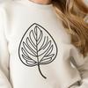 Leaf Illustration with Veins A detailed illustration of a single leaf with veins and edges, suitable for vector design.