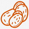 A stylized illustration of a potato, suitable for vector graphics and digital design projects.