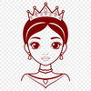 SVG graphic design of a young princess girl silhouette.