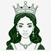 Cartoon-style portrait of a girl in a royal gown, created as a digital vector art design.