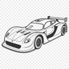 Vector Racing Vehicle Artwork An illustrated racing vehicle with bold lines and dynamic shape.