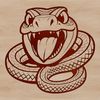 Snake Head Illustration Close-up illustration of a serpent's head with intricate patterns.