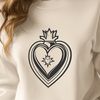 A stylized illustration of the Sacred Heart, suitable for various designs and projects.