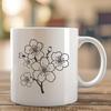 Hand-Drawn Cherry Blossom Vector Art An ornamental design featuring a detailed, hand-drawn cherry blossom flower.