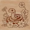 A stylized illustration of a snake in vector format.