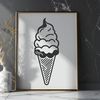 Whimsical Scoop of Deliciousness Vector Art A colorful illustration of a scoop of ice cream with various toppings, suitable for digital use.