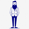 Bearded Male Silhouette Vector Illustration A high-quality vector illustration of a man with a beard.