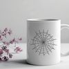 A detailed digital illustration of a spider web, designed as vector art.