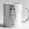 Beautiful Girl Design in SVG Format A young girl illustrated in vector format with bold lines and vibrant colors.