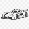 High-Speed Car Illustration A high-speed racing car in motion, designed as a vector graphic for digital use.