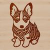 Free SVG Clip Art Animal Icon A sitting Welsh Corgi dog breed animal illustration.