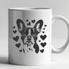 Cute Dog Breed Design with Love Hearts A cute Boston Terrier breed dog with love hearts on its head, suitable for pet owners.