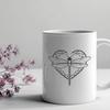 Beautiful Dragonfly Illustration with Heart-Shaped Markings An illustration of a dragonfly with heart-shaped markings on its body.