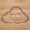 A white, puffy cloud in a blue sky, rendered as a vector graphic.
