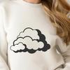 Free Cloud Illustration Download A white, fluffy cloud icon designed as a vector graphic.