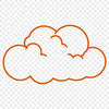 White Fluffy SVG Design A stylized illustration of a white fluffy cloud in mid-air.