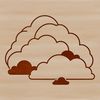 An SVG design element representing a cumulus cloud for graphic use.