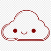 Soft Cloud Shape A simple white cloud shape made up of soft, rounded layers.