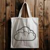 Puffy Cloud Clip Art Design A white, puffy cloud illustration with soft edges.