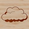An illustration of a single fluffy white cloud in a minimalist style.