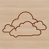 A white, fluffy cloud icon in vector format, suitable for digital design and cutting machine applications.