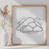 Cloud Design SVG Vector A stylized illustration of a white cloud against a blue sky background.