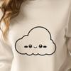 A white, fluffy cloud in the sky with a subtle gradient effect, designed as a vector graphic.