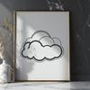 Blue Sky Background Image A stylized illustration of a white fluffy cloud against a clear blue sky.